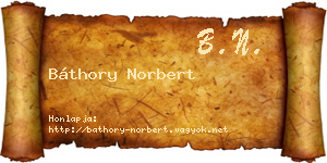 Báthory Norbert névjegykártya