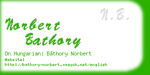 norbert bathory business card
